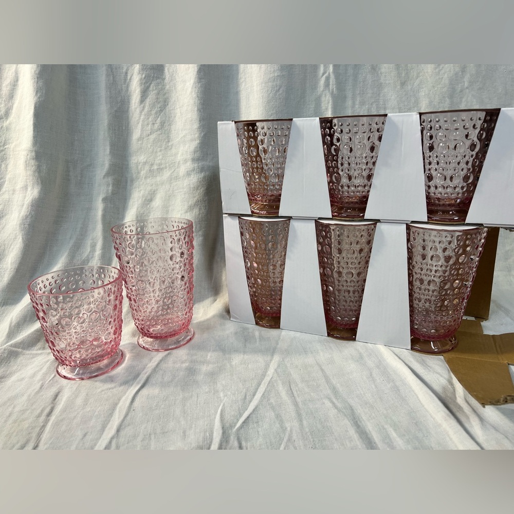 Set of Pink Textured Tumblers